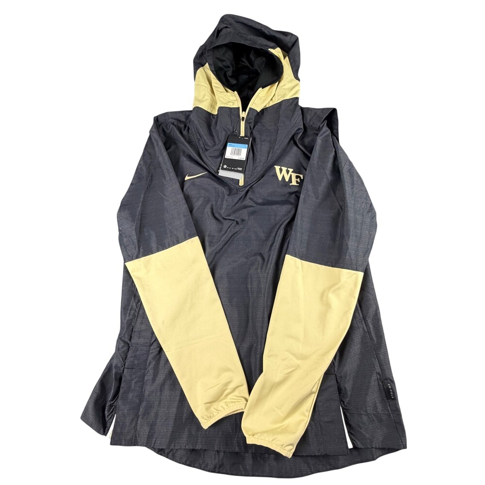 Nike Windbreaker Mens Medium Black Gold Wake Forest Quarter Zip On Field